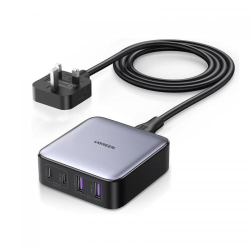 UGREEN 65W Desktop USB C Charger Fast 4-Port [Nexode GaN] Wall Charger Type C Laptop Charger Power Adapter UK Plug Desktop USB Charging Station Extension Cord for laptops, tablets, smartphones,etc - Model: CD327